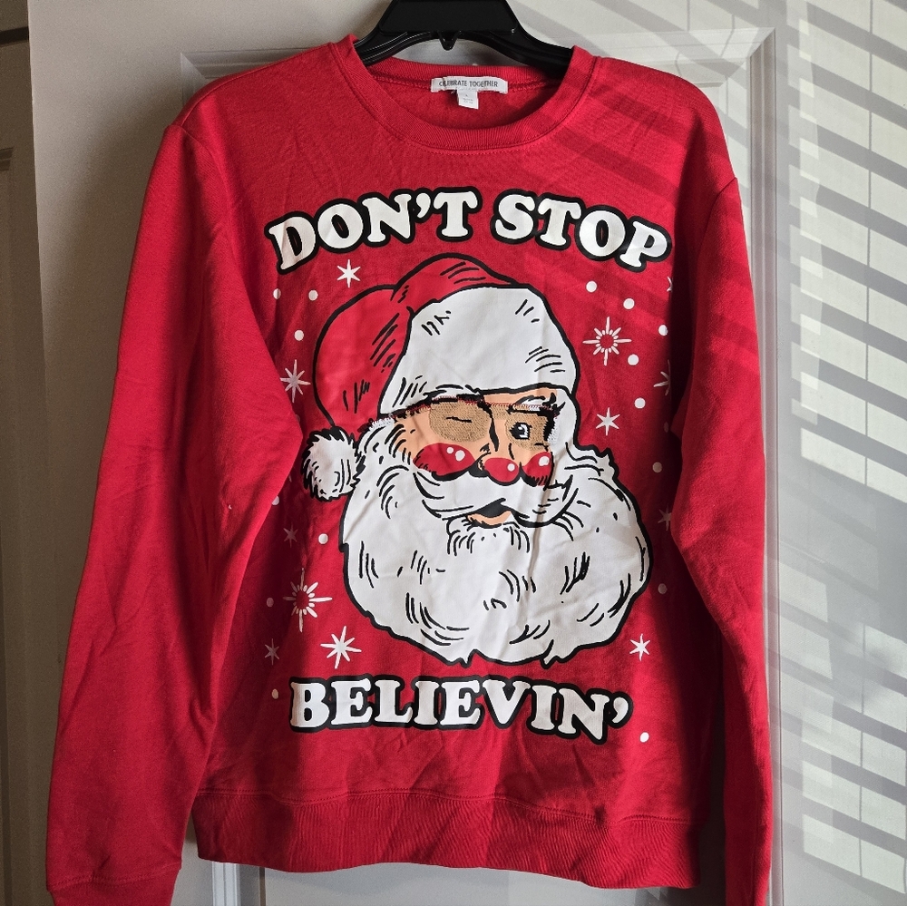 Christmas Santa Sweater large Eyes Change